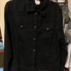 Vikolino linen "jean" jacket NWOT